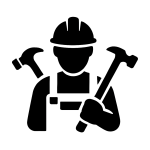 handyman tools icon in silhouette